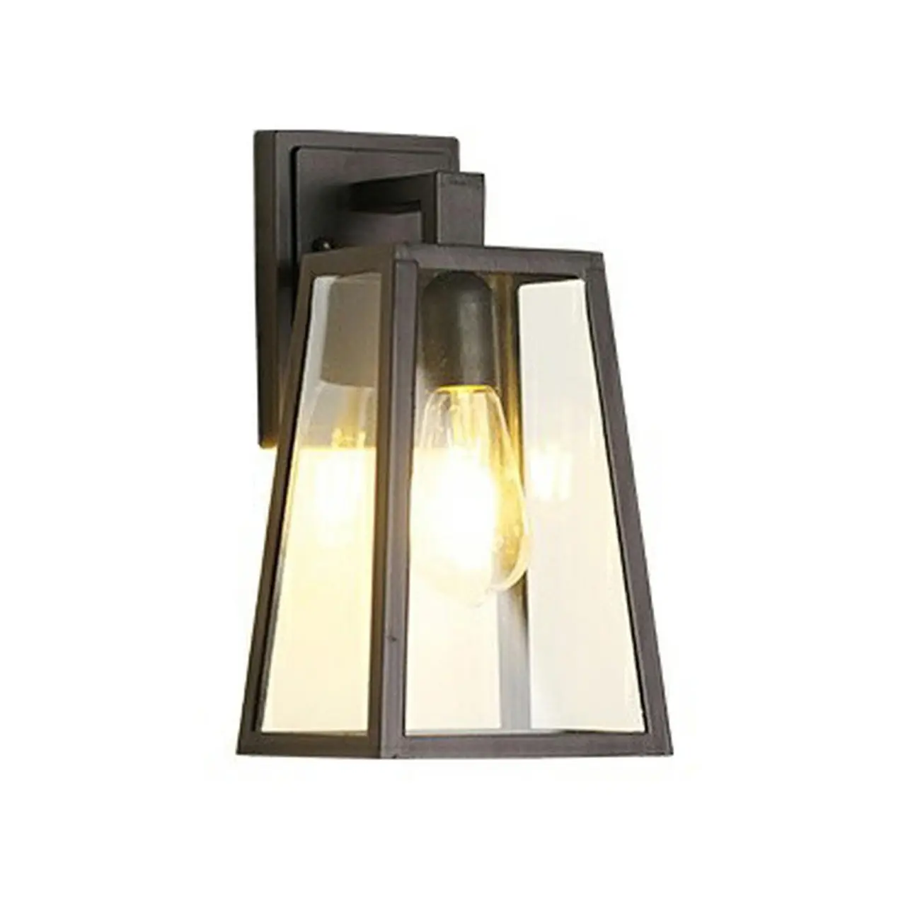 Industrial Black Metal Geometric Outdoor Wall Sconce