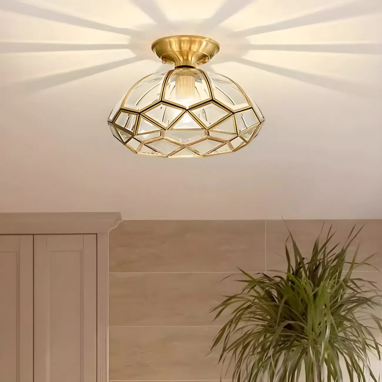 Modern Gold Semi-Flush LED Ceiling Light for Home Decor