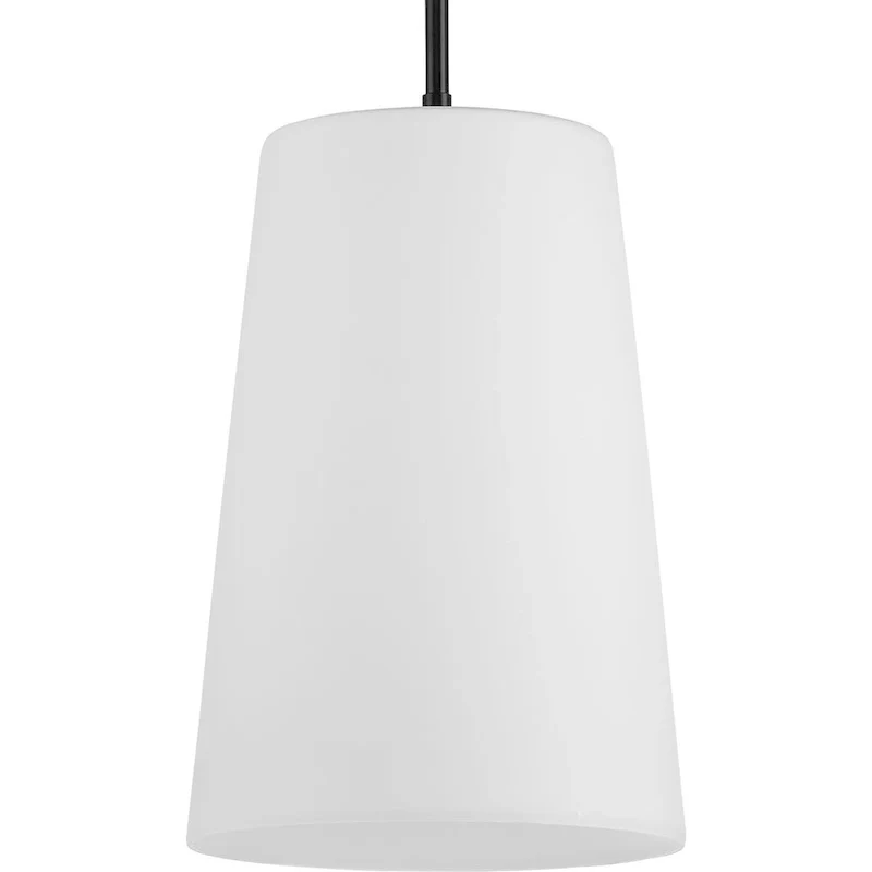 Clarion Collection One-Light Matte Black Etched White Transitional Pendant - 10.5 in x 10.5 in x 15.87 in