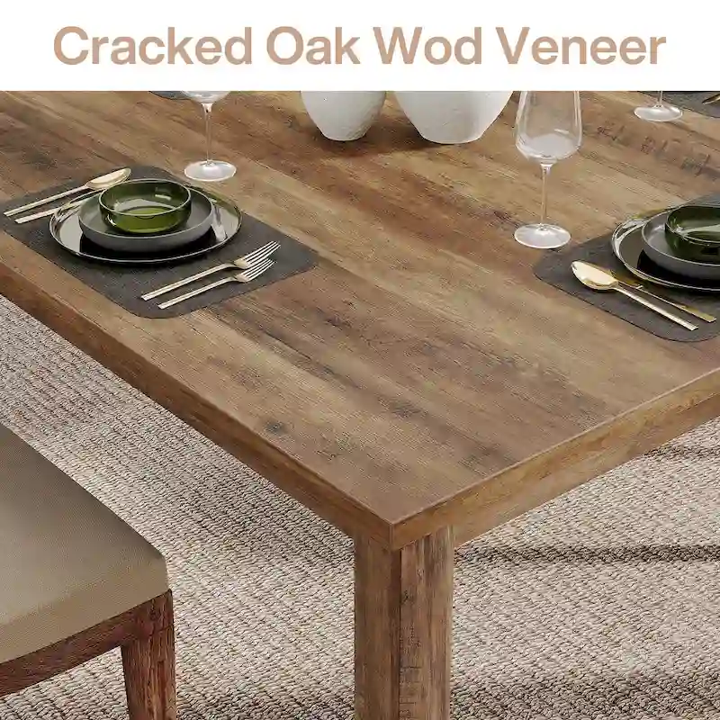 Country Rustic Square Dining Table with Solid Wood Legs - 39.4D x 39.4W x 30H