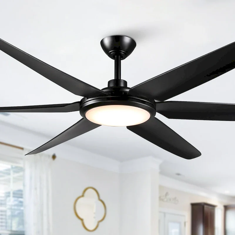 65-inch Modern Large Dimmable LED Large Ceiling Fan with Remote,DC Reversible Motor - 65 W x 13.3  H/16.3 H