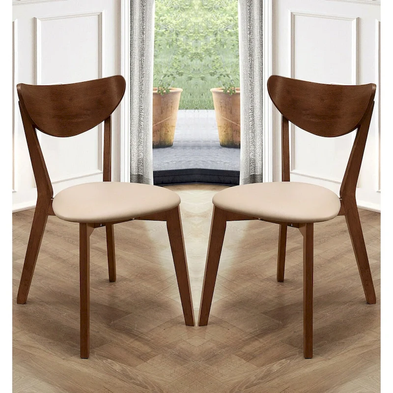 Retro Mid-century Design Chestnut Dining Chairs (Set of 2)
