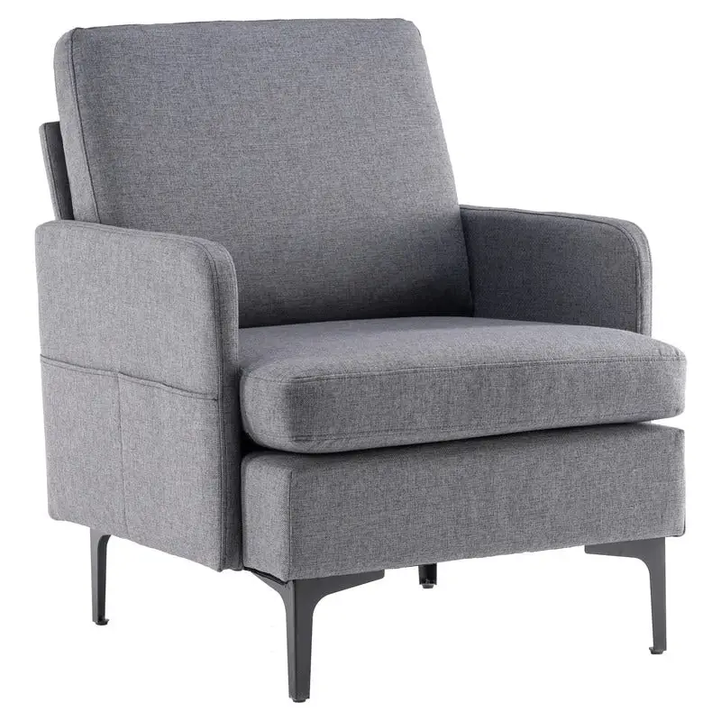Upholstered Linen Accent Armchair