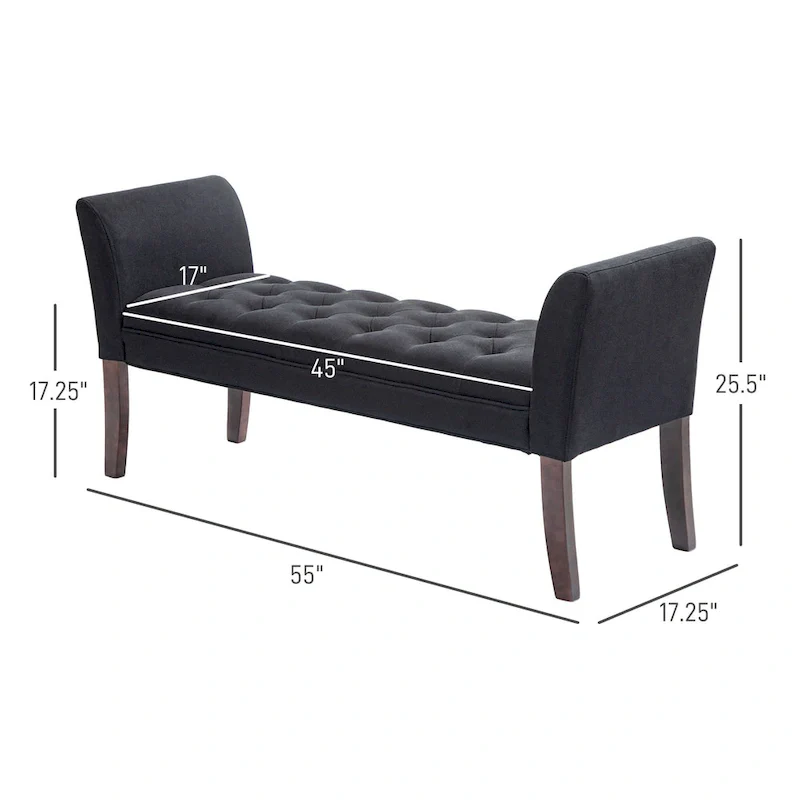 HOMCOM End of Bed Bench with Button Tufted Design, Upholstered Bench