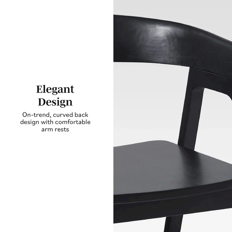 Middlebrook Modern Solid Wood Rounded Back Dining Chair (Set of 2)