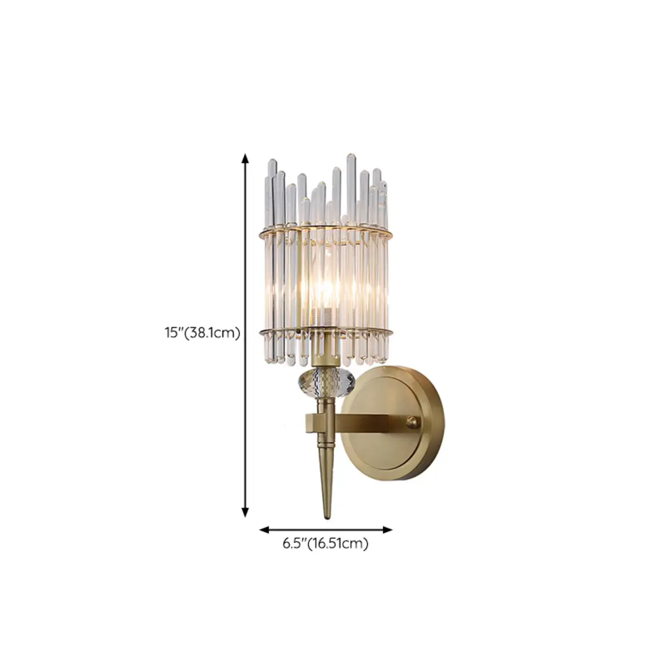Elegant Gold Glass Wall Sconce with Rotary Switch