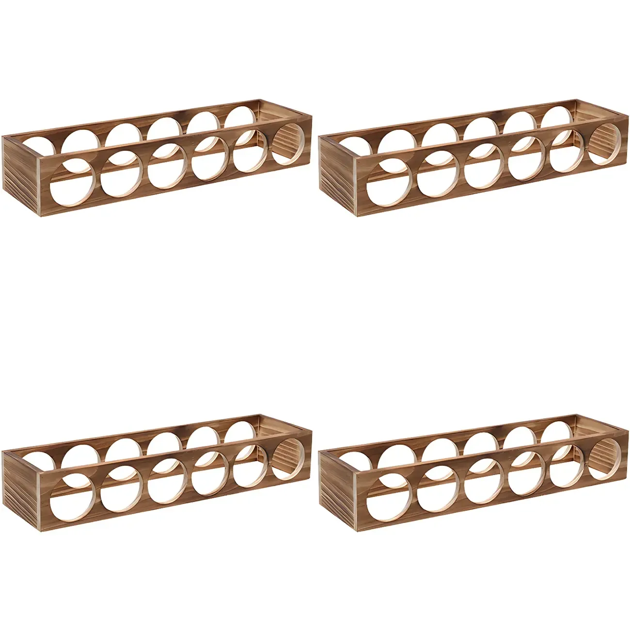 Natural Wooden Stackable Wine Rack Tabletop Wine Holder