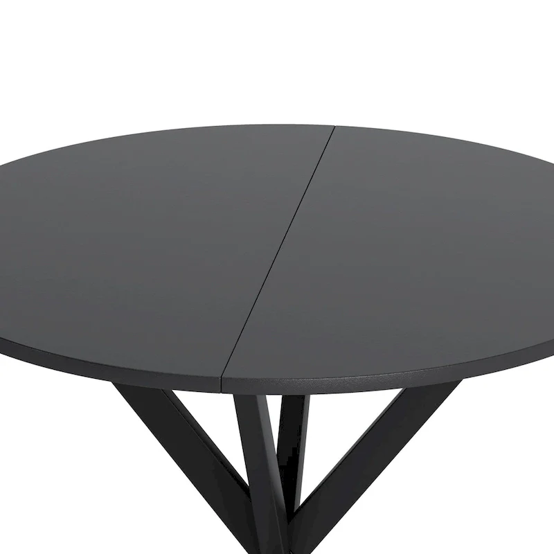 Modern Cross Leg Round Dining Table ,Two Piece Removable Top