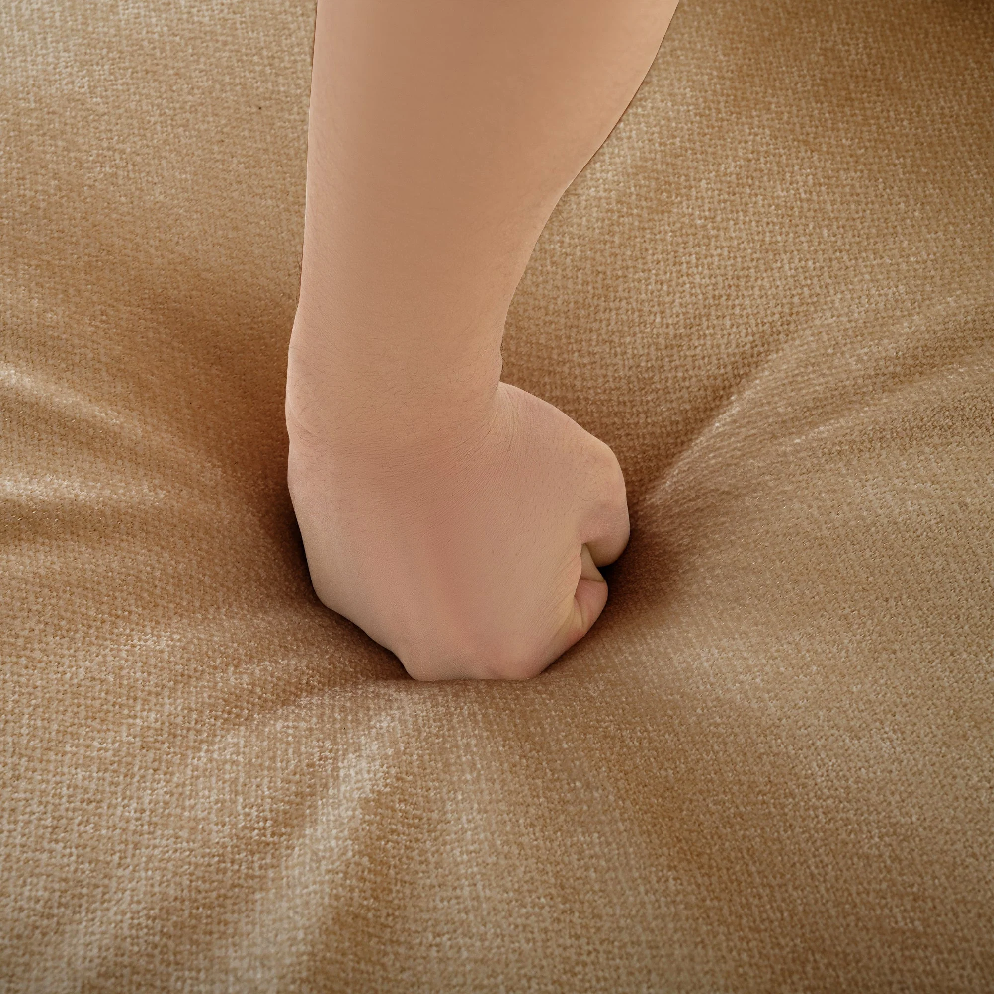 Walker Edison | Modern Stylish Camel Chenille Loveseat Sofa with Ottoman