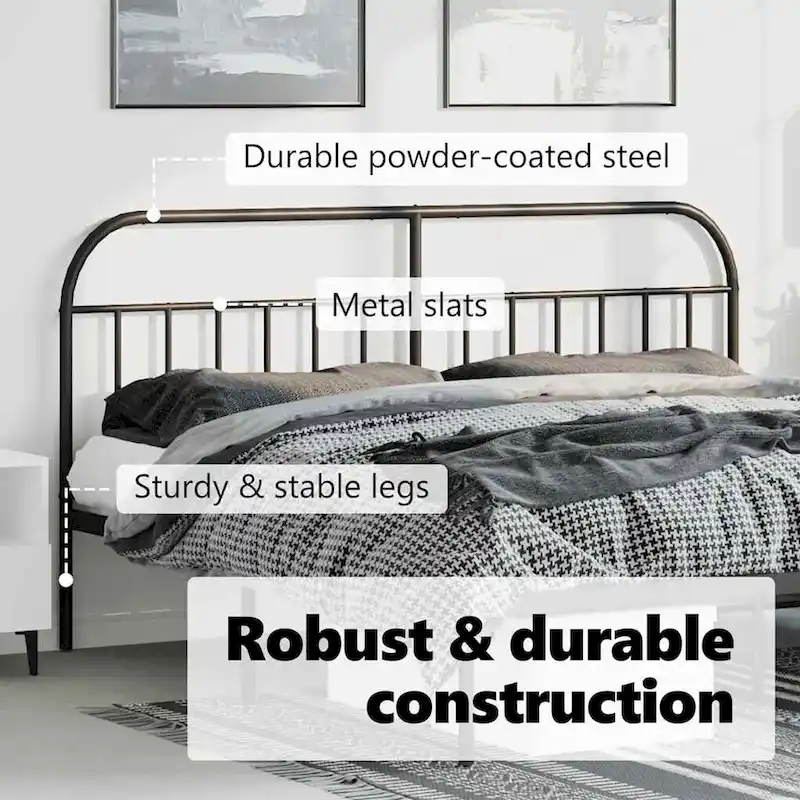 vidaXL 38.2 Inch Metal Headboard, Farmhouse Rustic Headboard Only