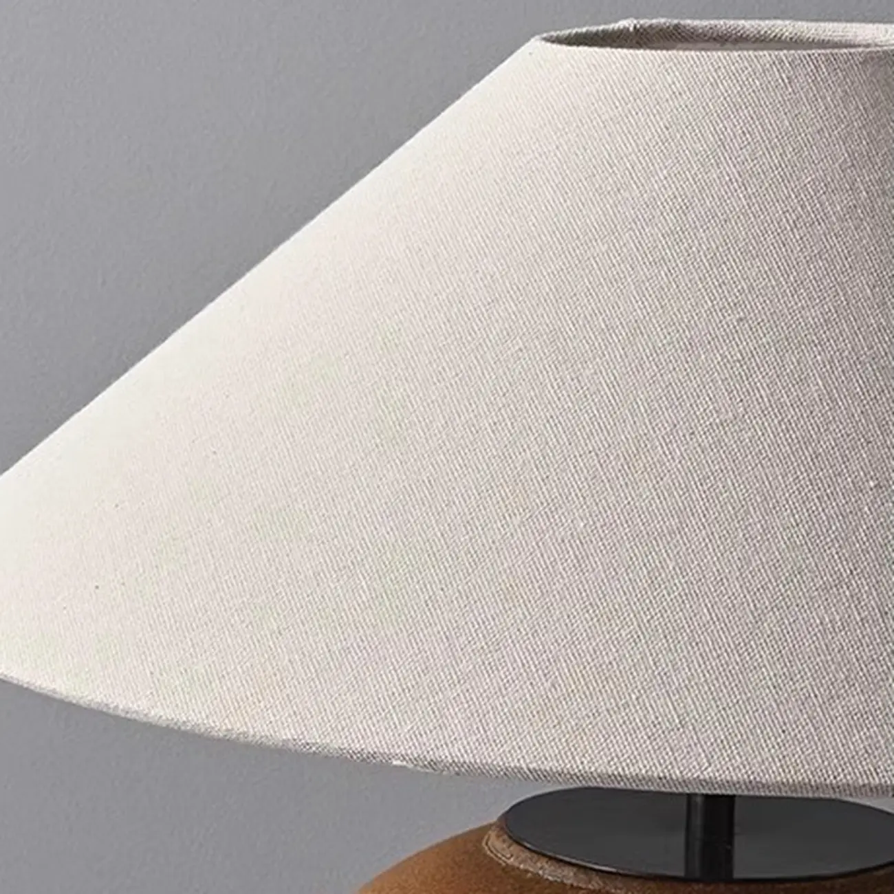 White Ceramic LED Table Lamp with Fabric Shade