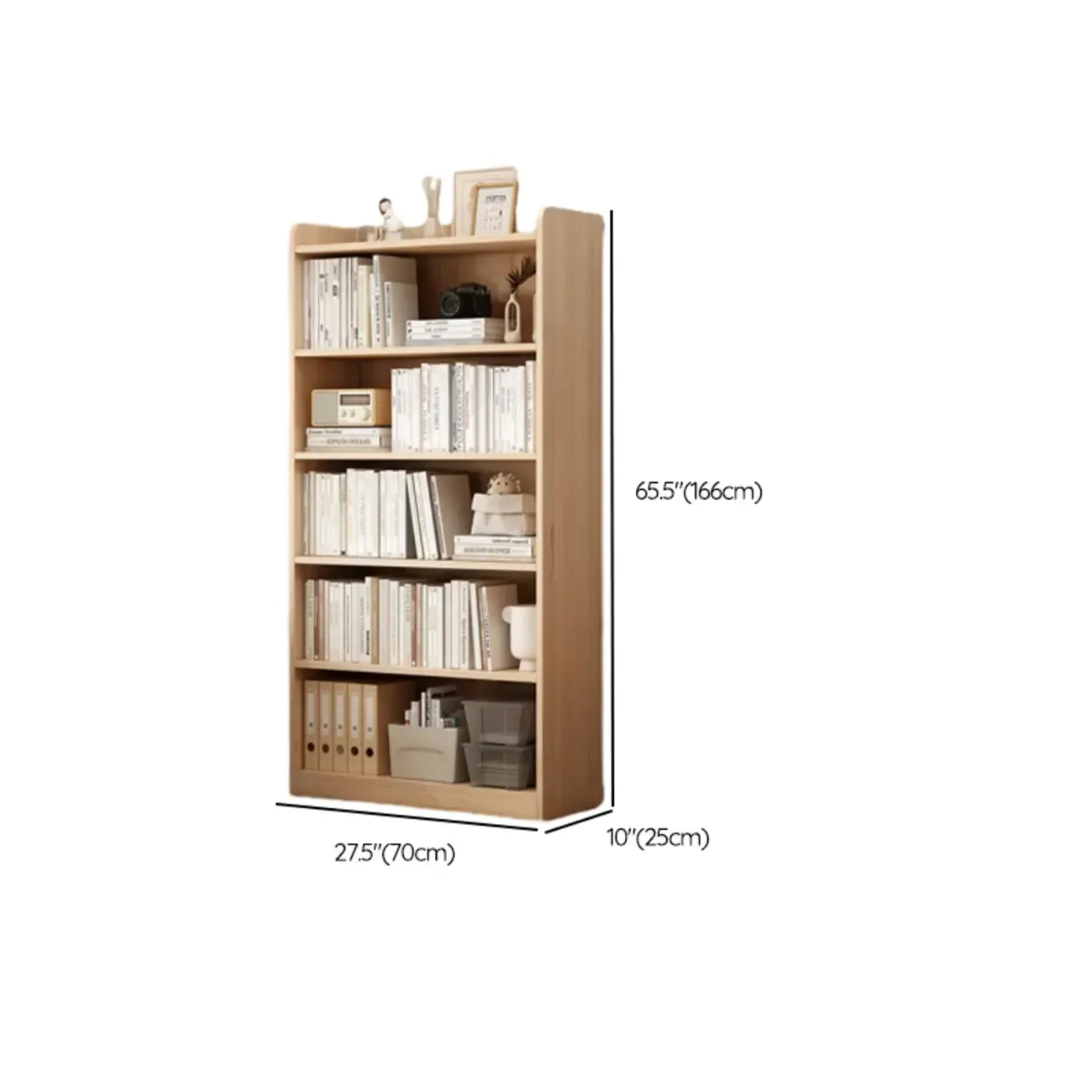 Natural Pine Vertical 6-Tier Barrister Closed Back Bookcase