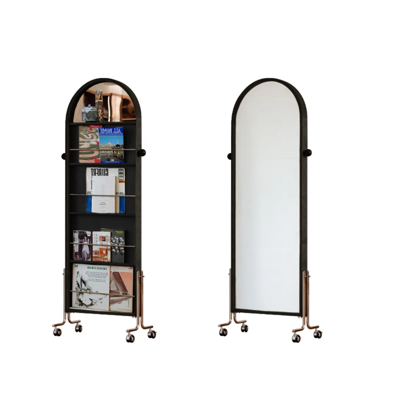 Modern Oak Wood Vertical Closed Back Bookcase