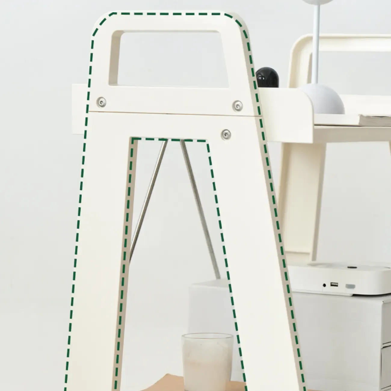 Modern Milky White Four Legs Acrylic Sofa End Table