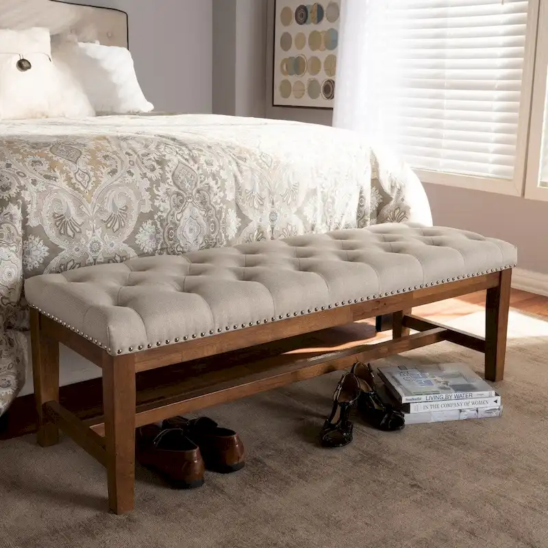 Contemporary Fabric Upholstered Bench by Baxton Studio