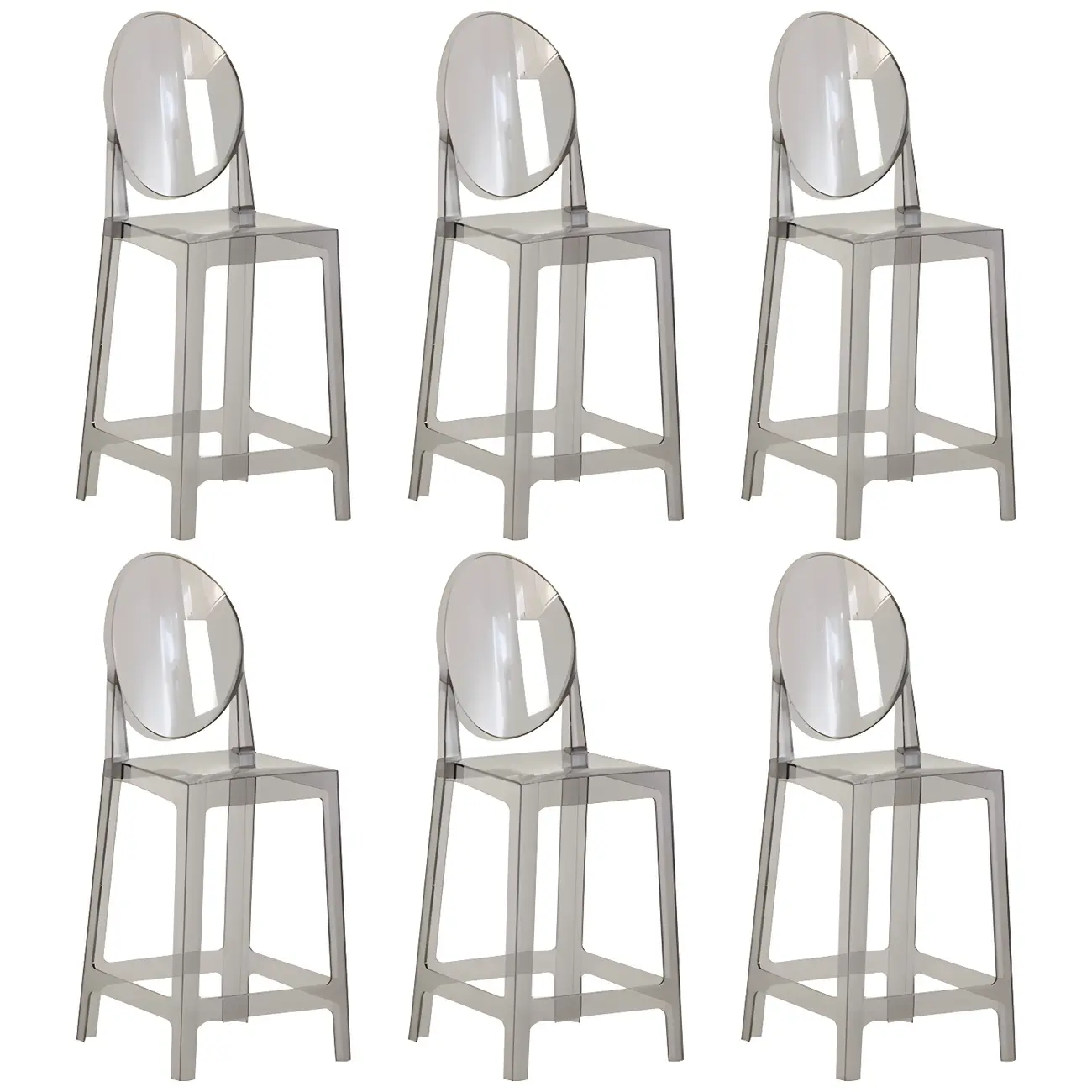 Modern Acrylic Smooth Elegant Circular Backrest Bar Stool