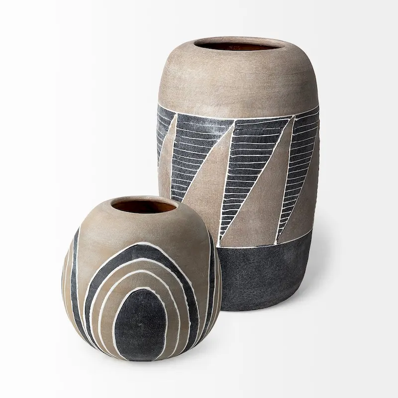 Cove Gray Brown Ceramic Vase
