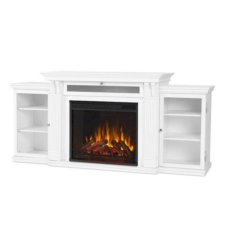 Calie 67 Electric TV Stand Fireplace in White by Real Flame