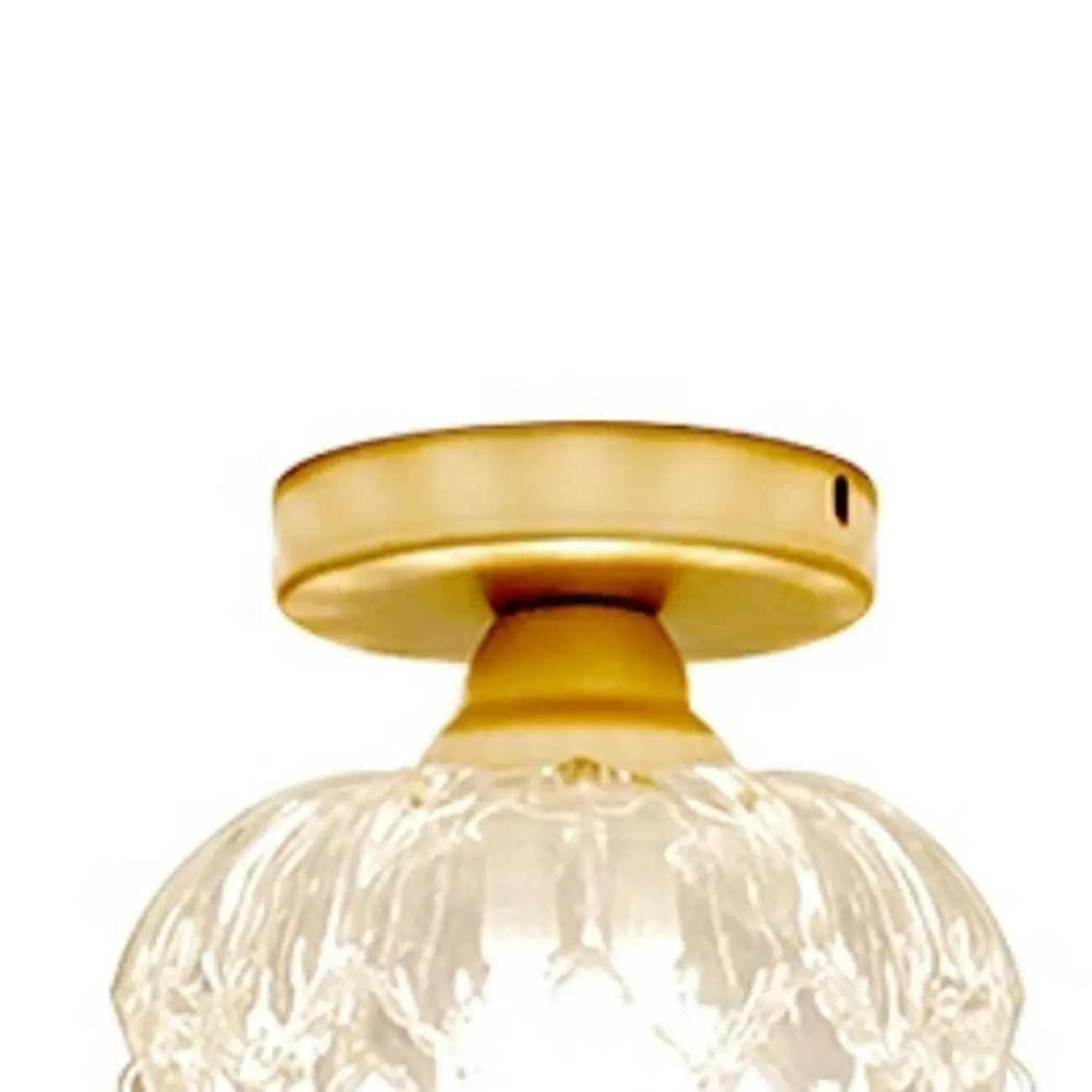 Modern Mini Semi Flush Mount Gold Crystal Ceiling Light