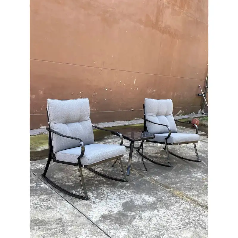 Rocker Set Chair and Teapoy Off-White
