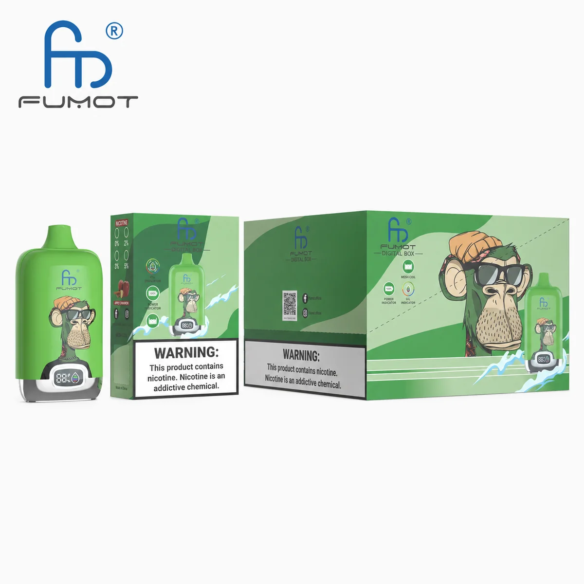 Fumot Digital Box 12000 Apple Cinnamon – 10er-Displaybox mit Einweg-Vape und Einzelpackung