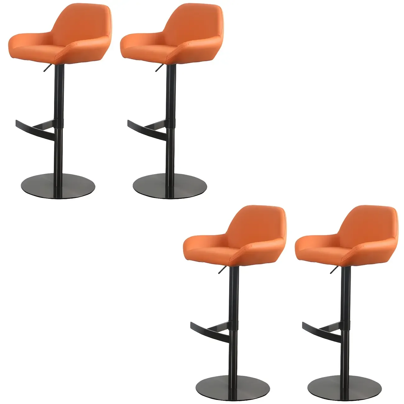 Glossy Metal Bucket Swivel Adjustable Bar Stools