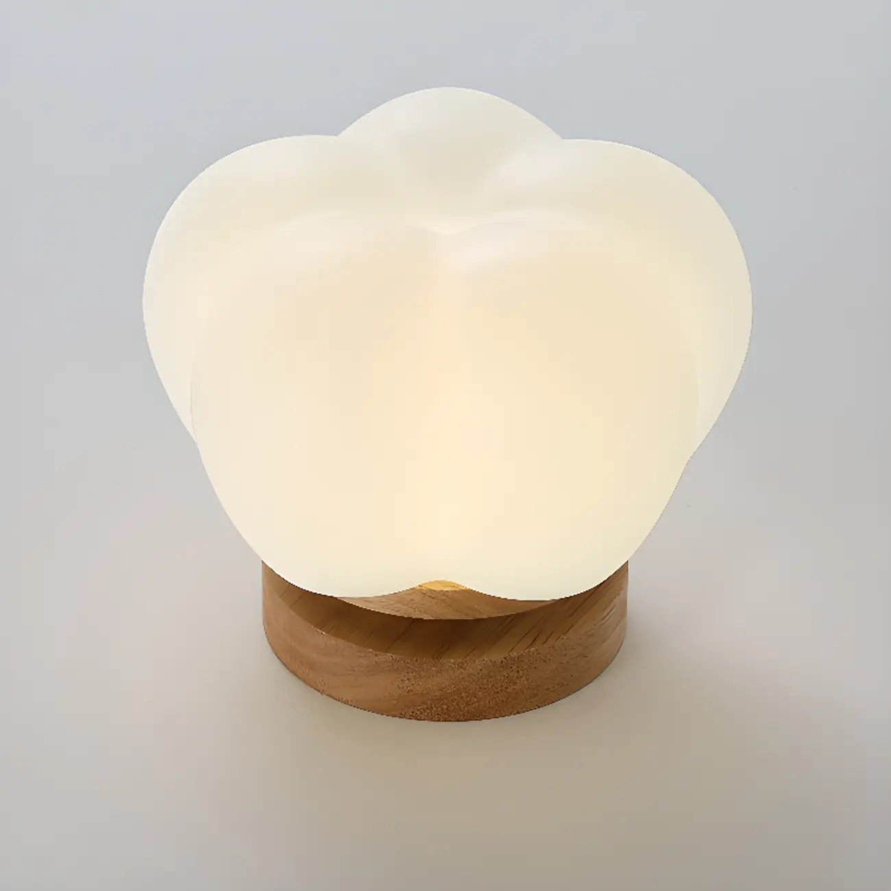 Modern Small White Resin Petal Wood Semi Flush Ceiling Light