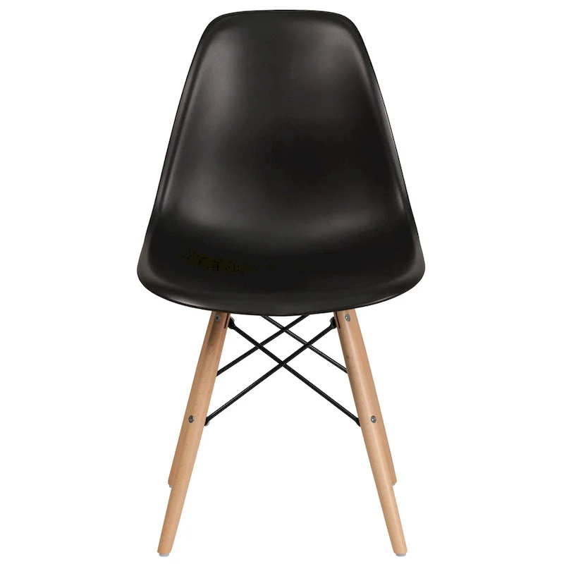 Plastic Chair with Wooden Legs