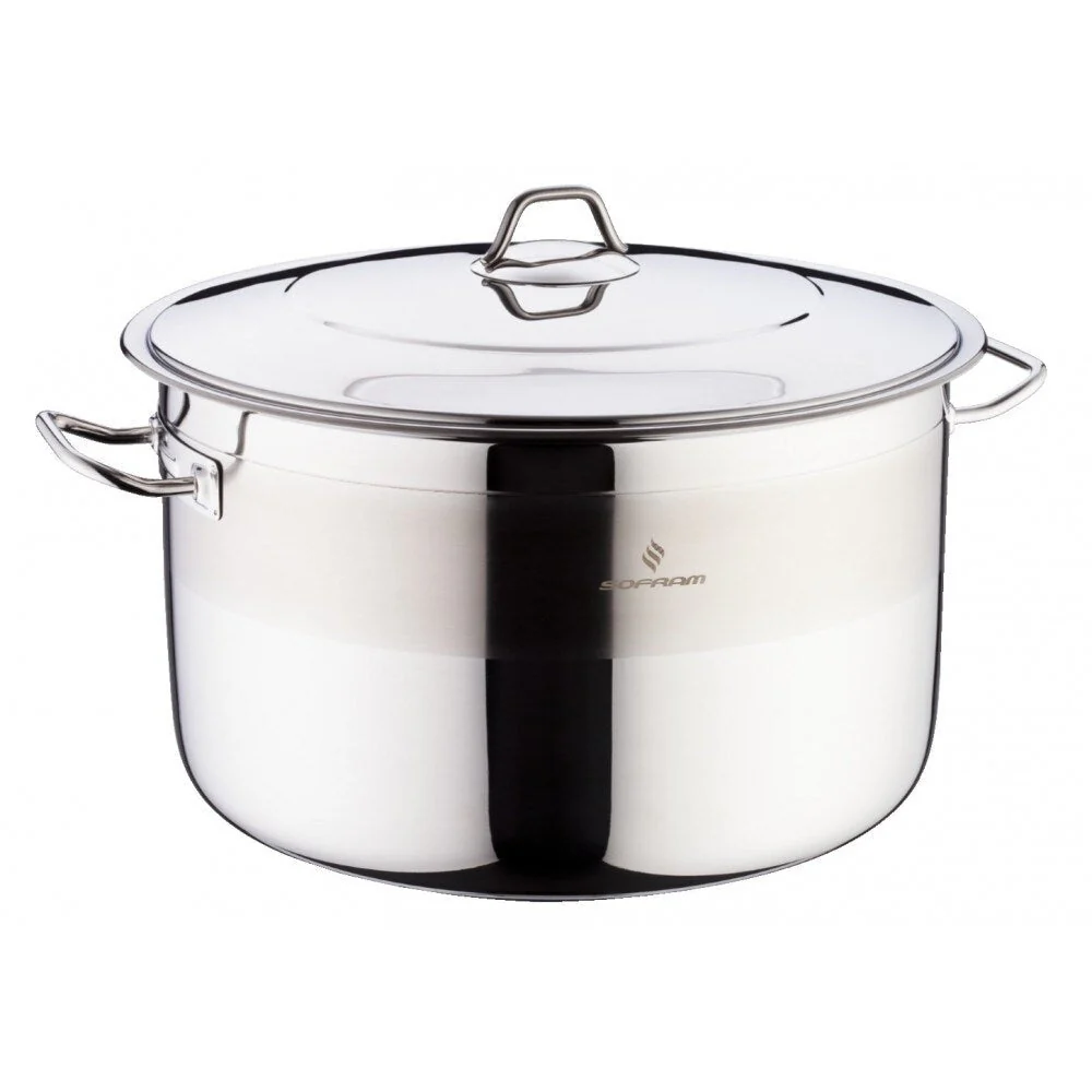 Sofram 18/10 Stainless Steel JUMBO Deep Kettle Stock Pot w/ Lid