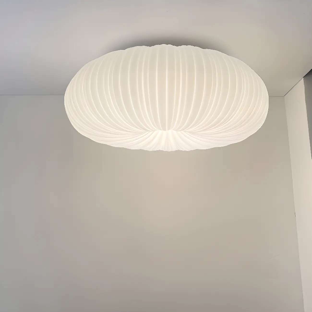 Modern Circle-shaped Flush Ceiling Light With Resin Shade