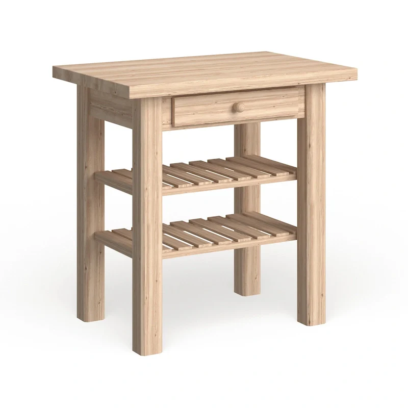 The Gray Barn Heavenly Winds Unfinished Solid Parawood Kitchen Island