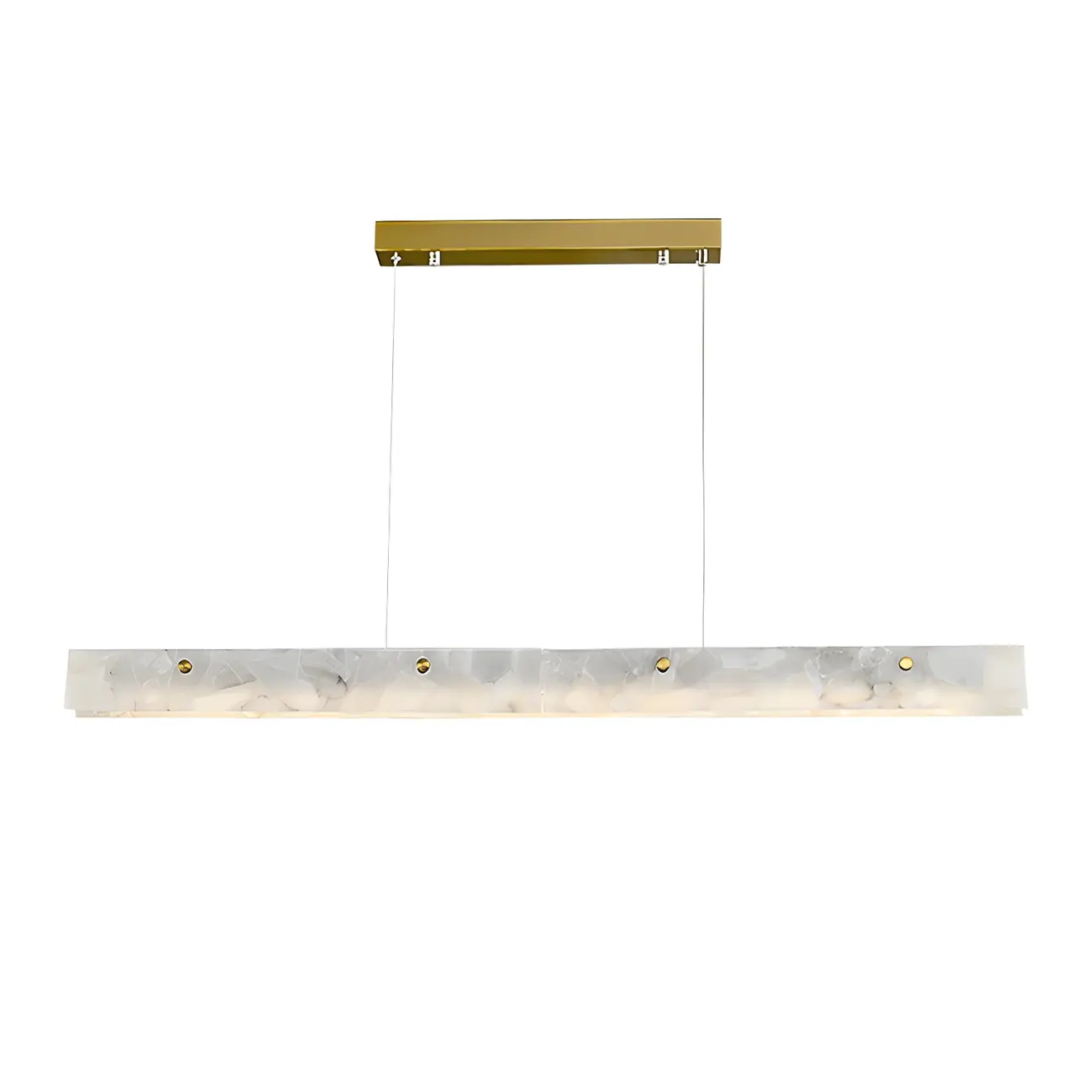 Modern Gold Metal Rectangle Kitchen Island Pendant Light
