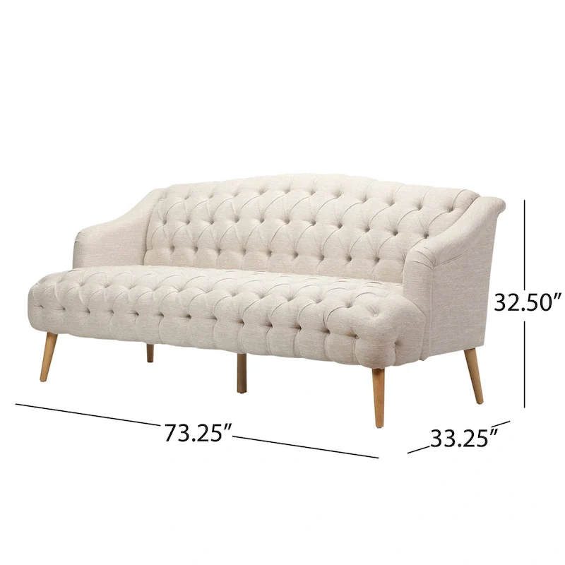 Adelia Modern 3-seat Tufted Fabric Sofa by Christopher Knight Home