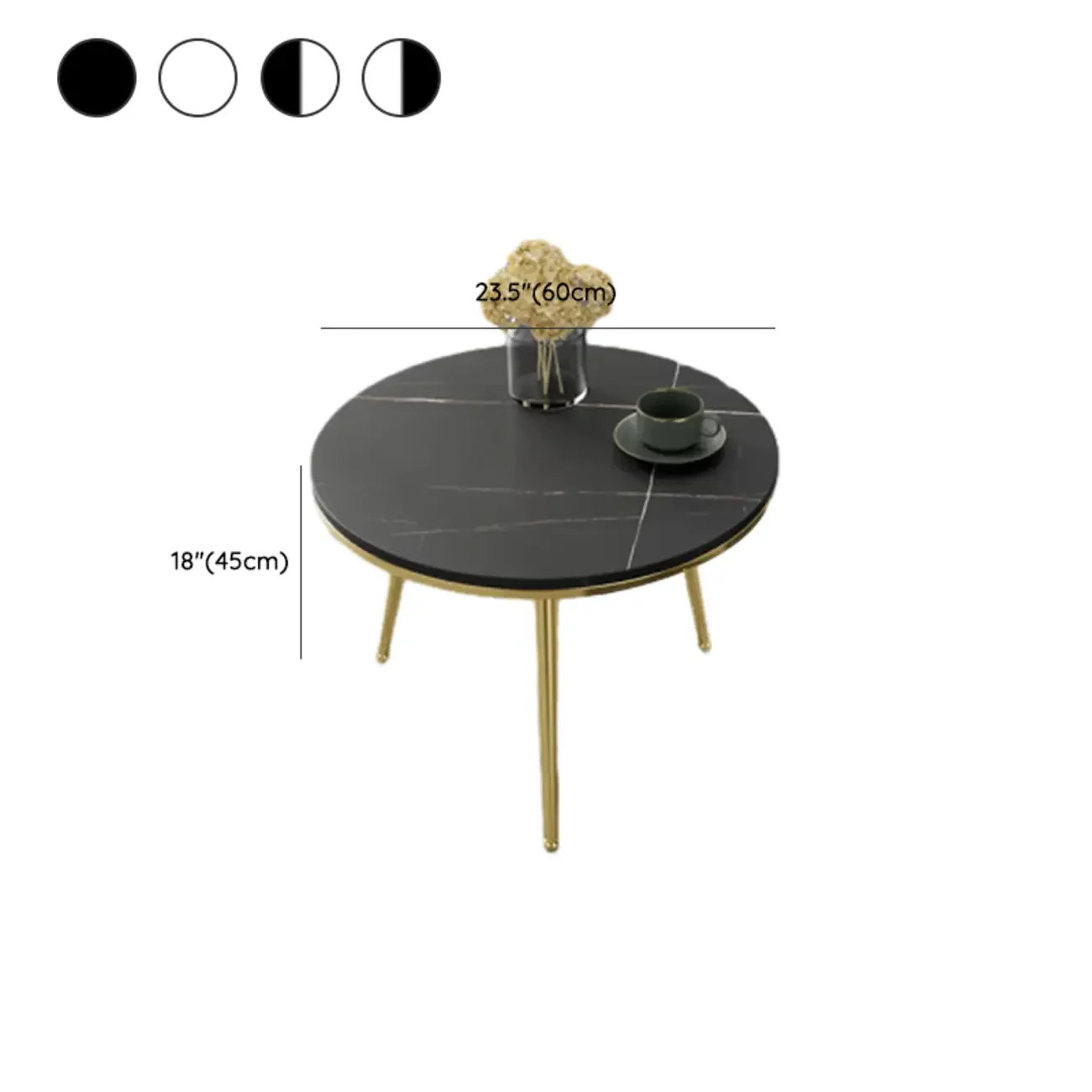 Modern Marble-Top 3 Legs Round Nesting Tables