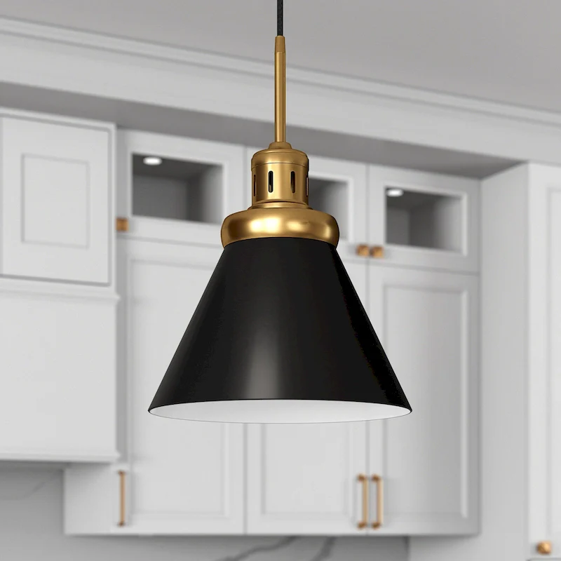 Zeno 12  Wide Pendant with Metal Shade
