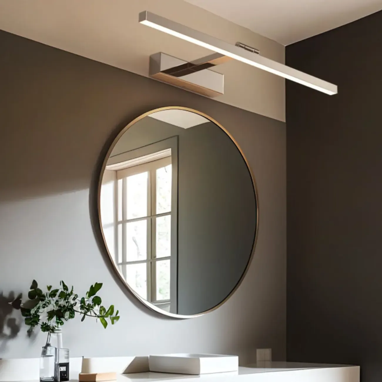 White Linear LED Wall-Mounted Vanity Light with Modern Style