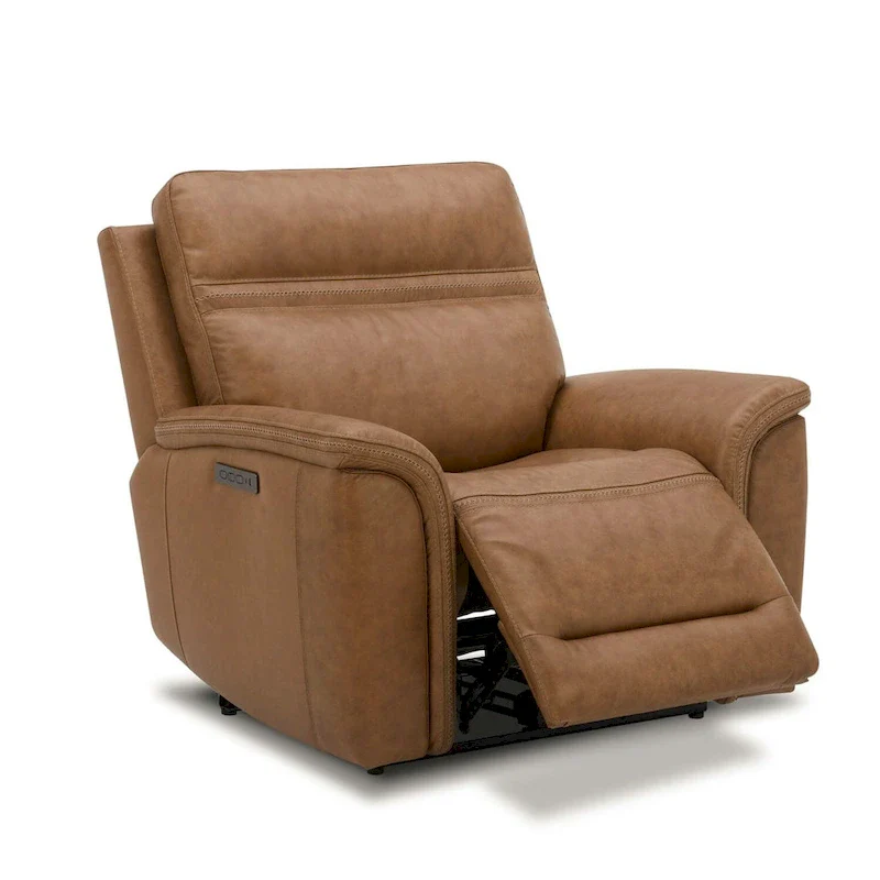 Cooper Leather Power Recliner - Camel
