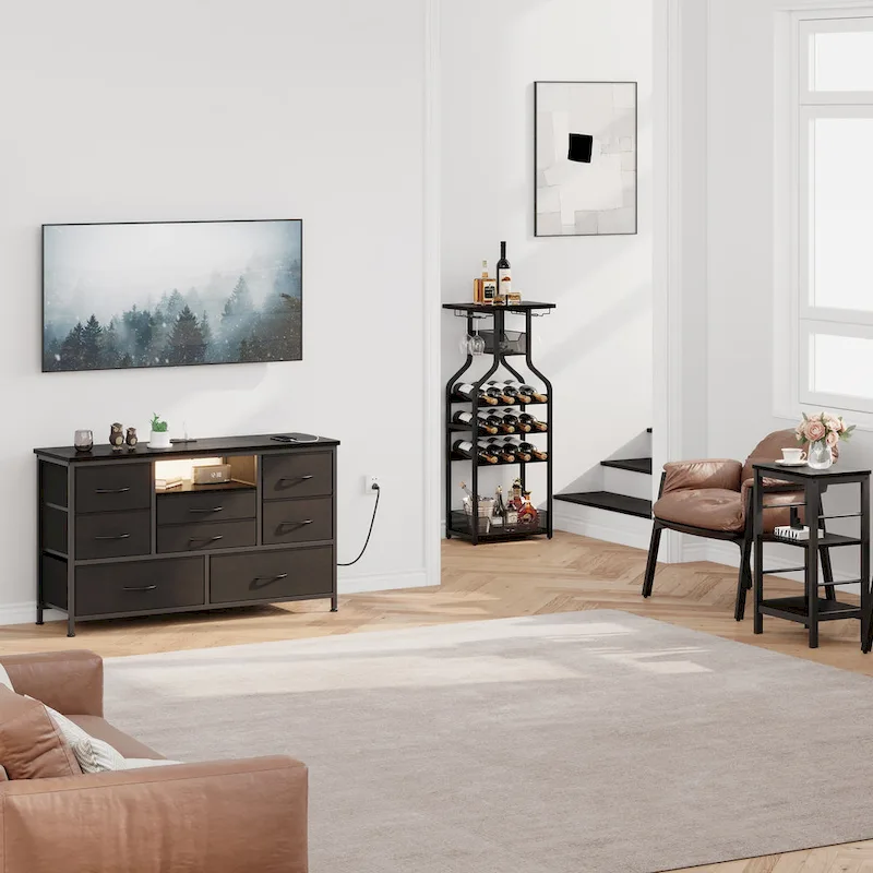 TV Stand & Chest of Drawers with AC Outlets