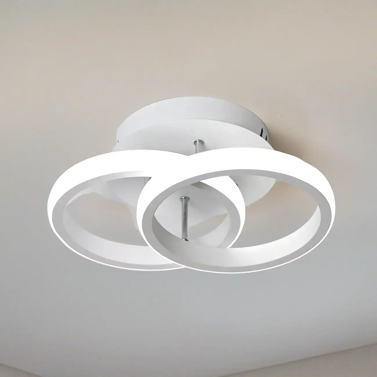 Black Geometric Metal LED Semi Flush Mount Ceiling Light