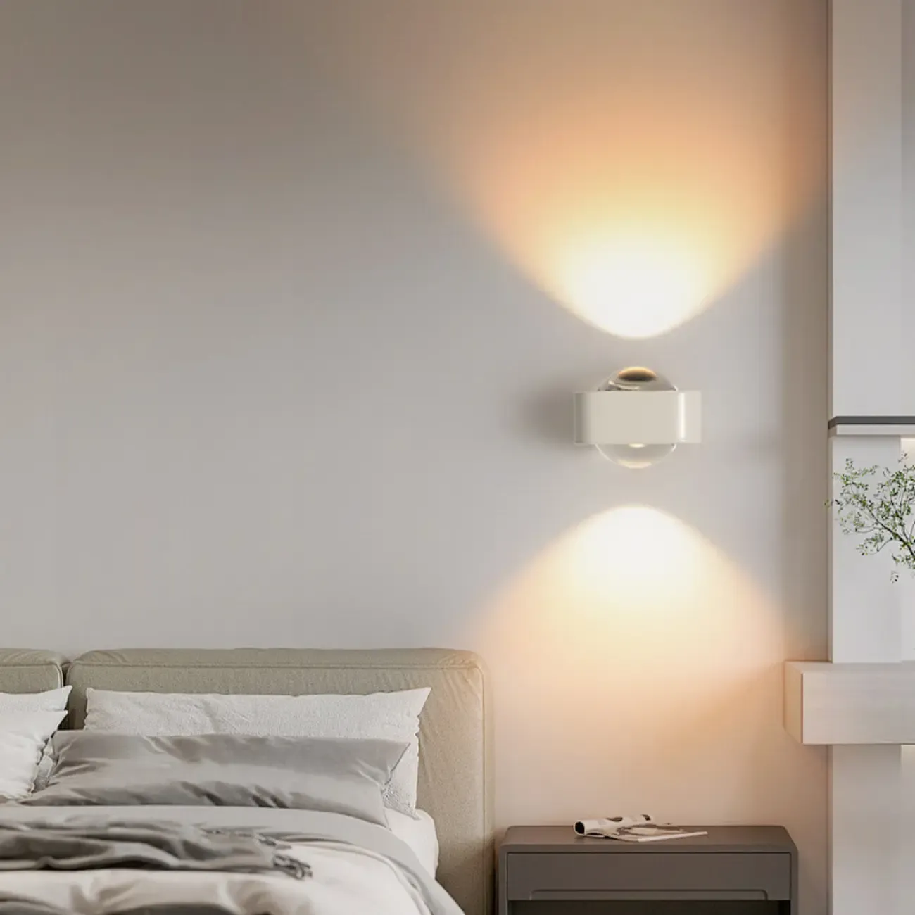 Dimmable Up & Down LED Wall Sconce for Bedroom Lighting
