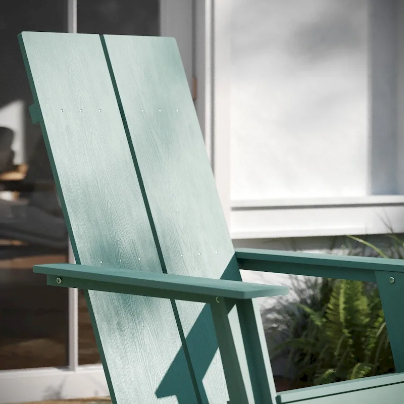 Modern Dual Slat Back Adirondack Style Chairs, Set of 2