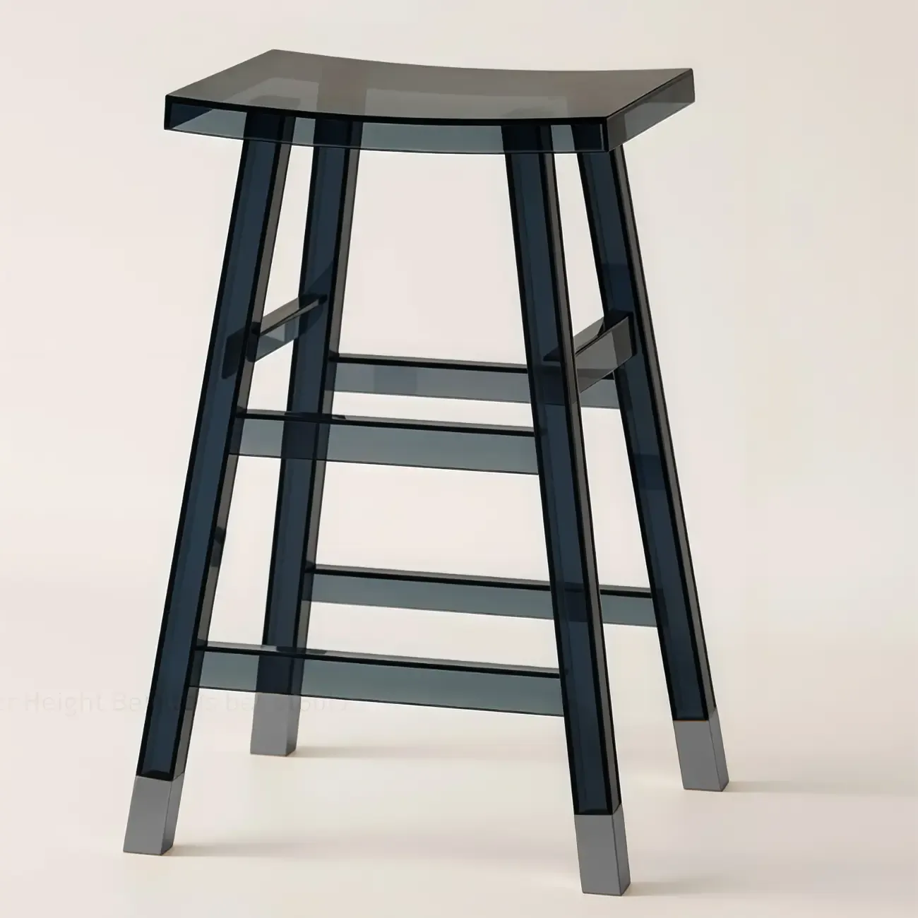 Saddle Acrylic Counter Height Backless Bar Stools