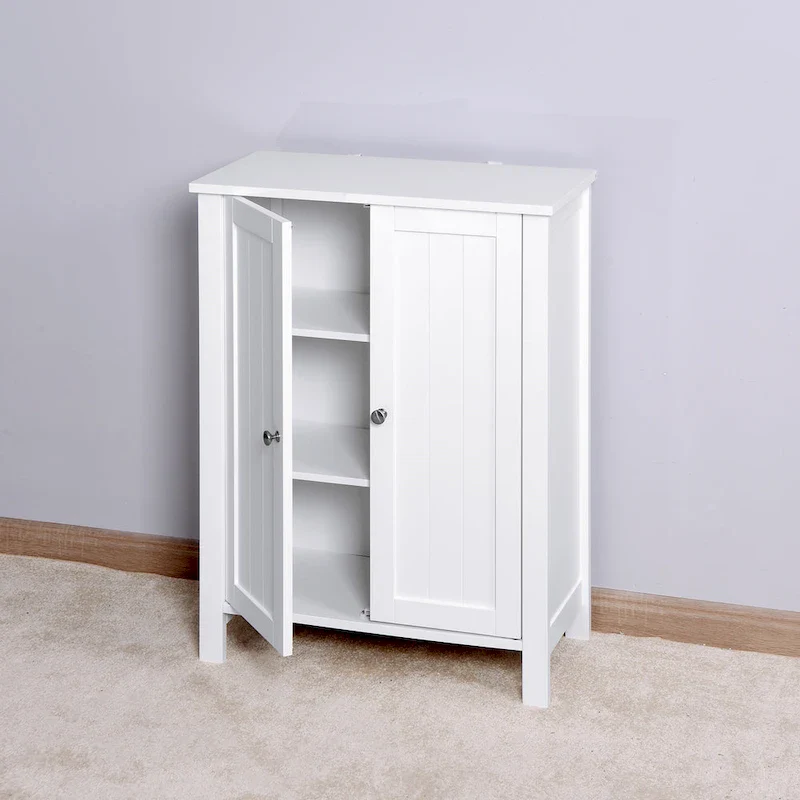 Bathroom Floor Storage Cabinet with Double Door