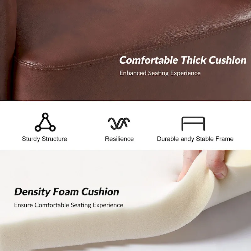 Raphael Modern Swivel Genuine Leather Barrel Chair