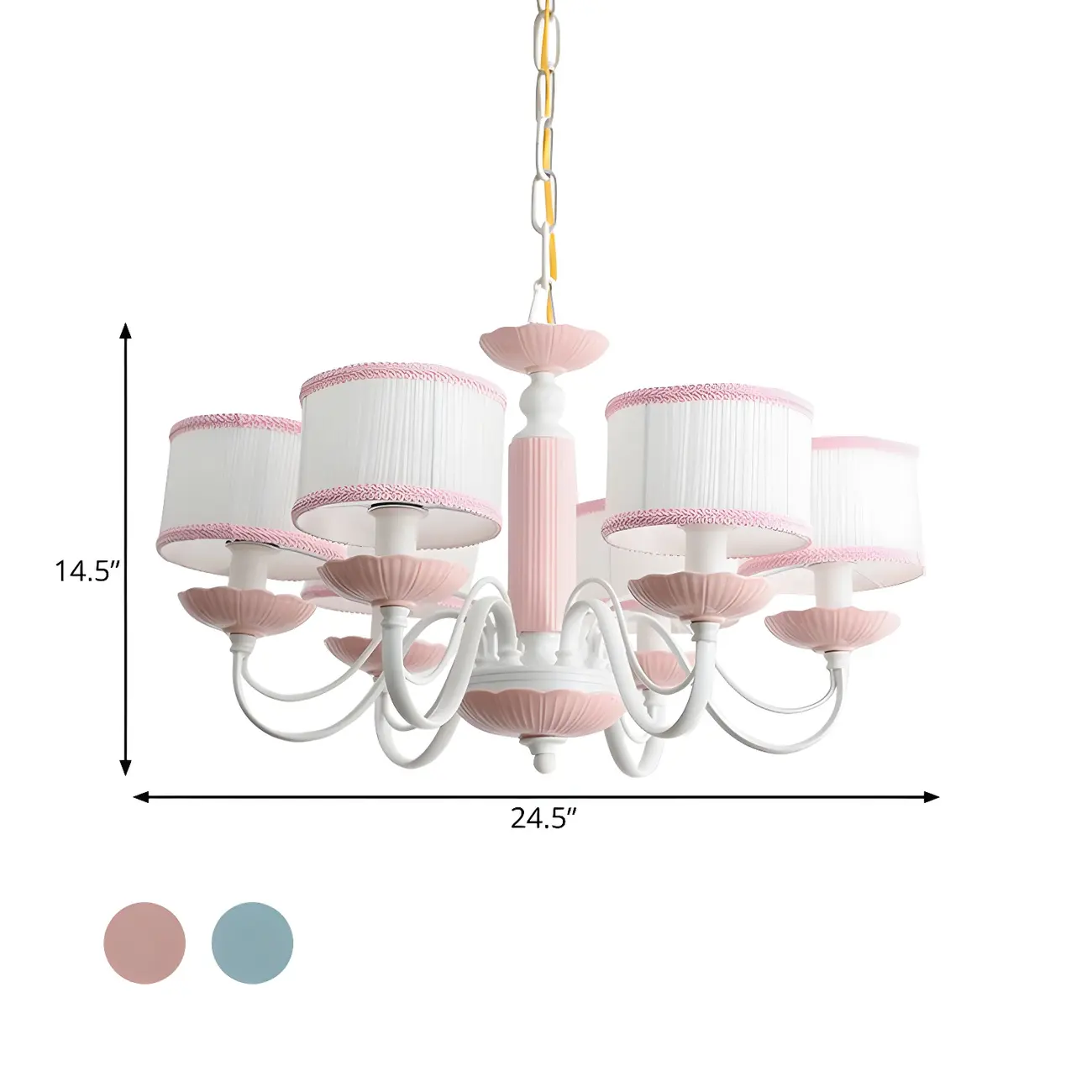 Pink Glass Retro Flower Shaped Chandelier Light
