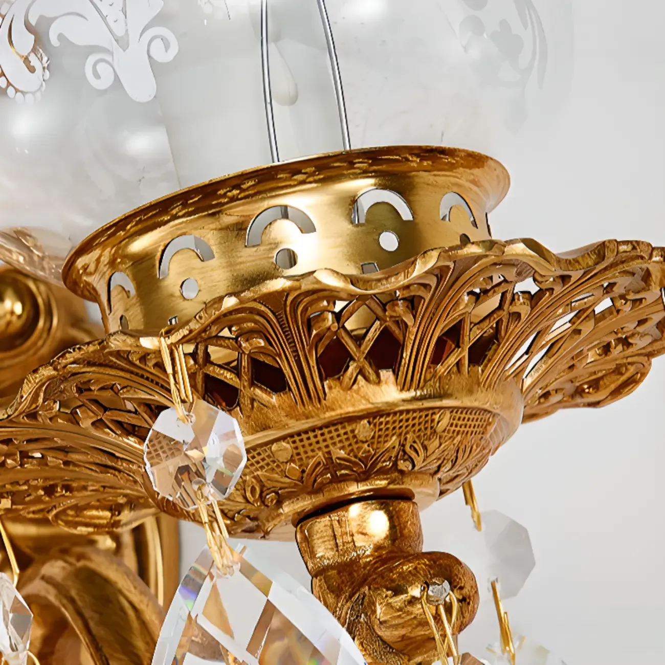 Luxury Crystal Glass Gold Wall Sconce