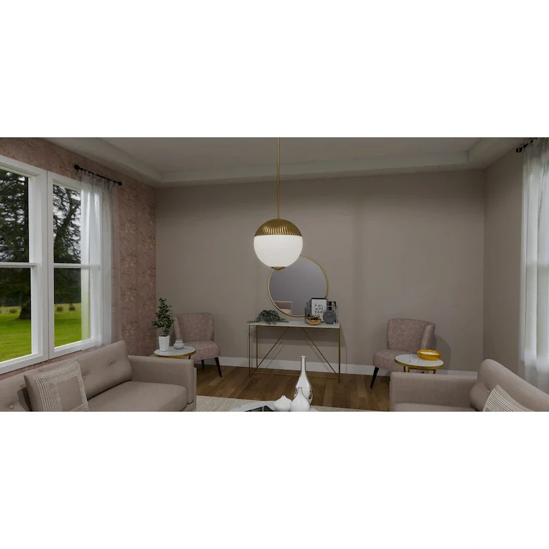 Mia 2-Light Brushed Gold Pendant Light