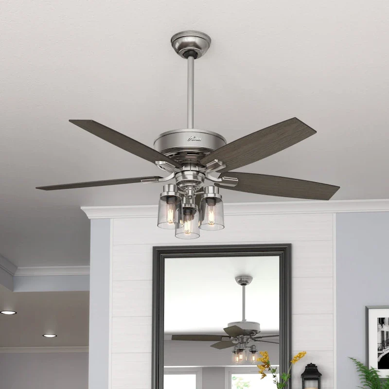 Hunter Fan Bennett Brushed Nickel/ Grey Oak 52-inch Ceiling Fan