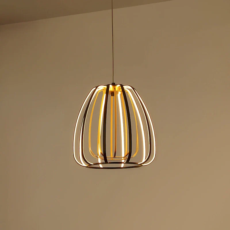 Adjustable Dimmable Cage Integrated LED Pendant, By JONATHAN Y