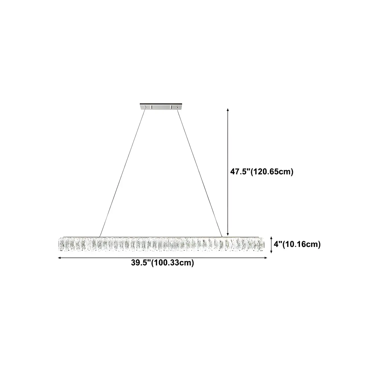 Trendy Modern Crystal Linear Pendant Light